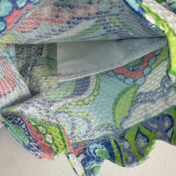 LILLY PULITZER Shorts Womens 00 The Callahan Floral Paisley Walking Blue Green - Picture 5 of 16